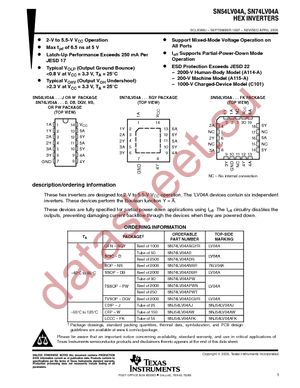 SN74LV04ADG4 datasheet  